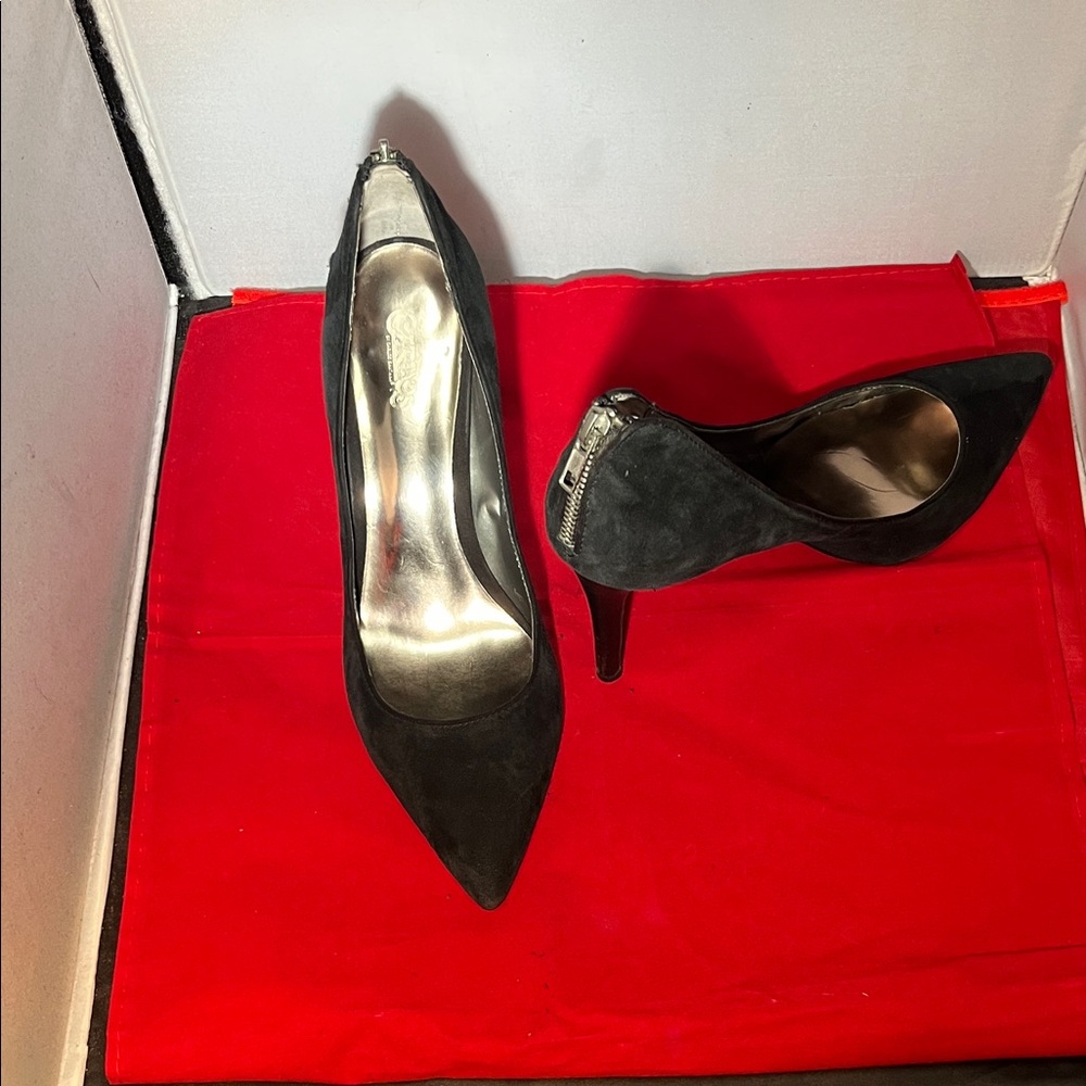 Carlos Santana Black Suede Heels